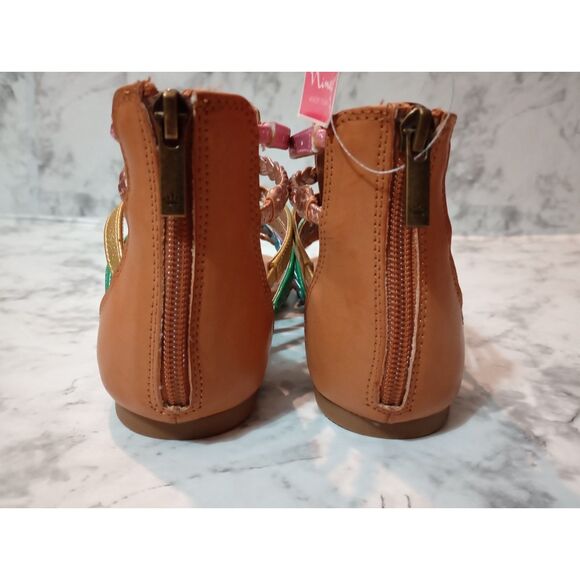 NWT Nina Gladiator Sandals Metallic Rainbow Color Girls Size 5 - Picture 6 of 8